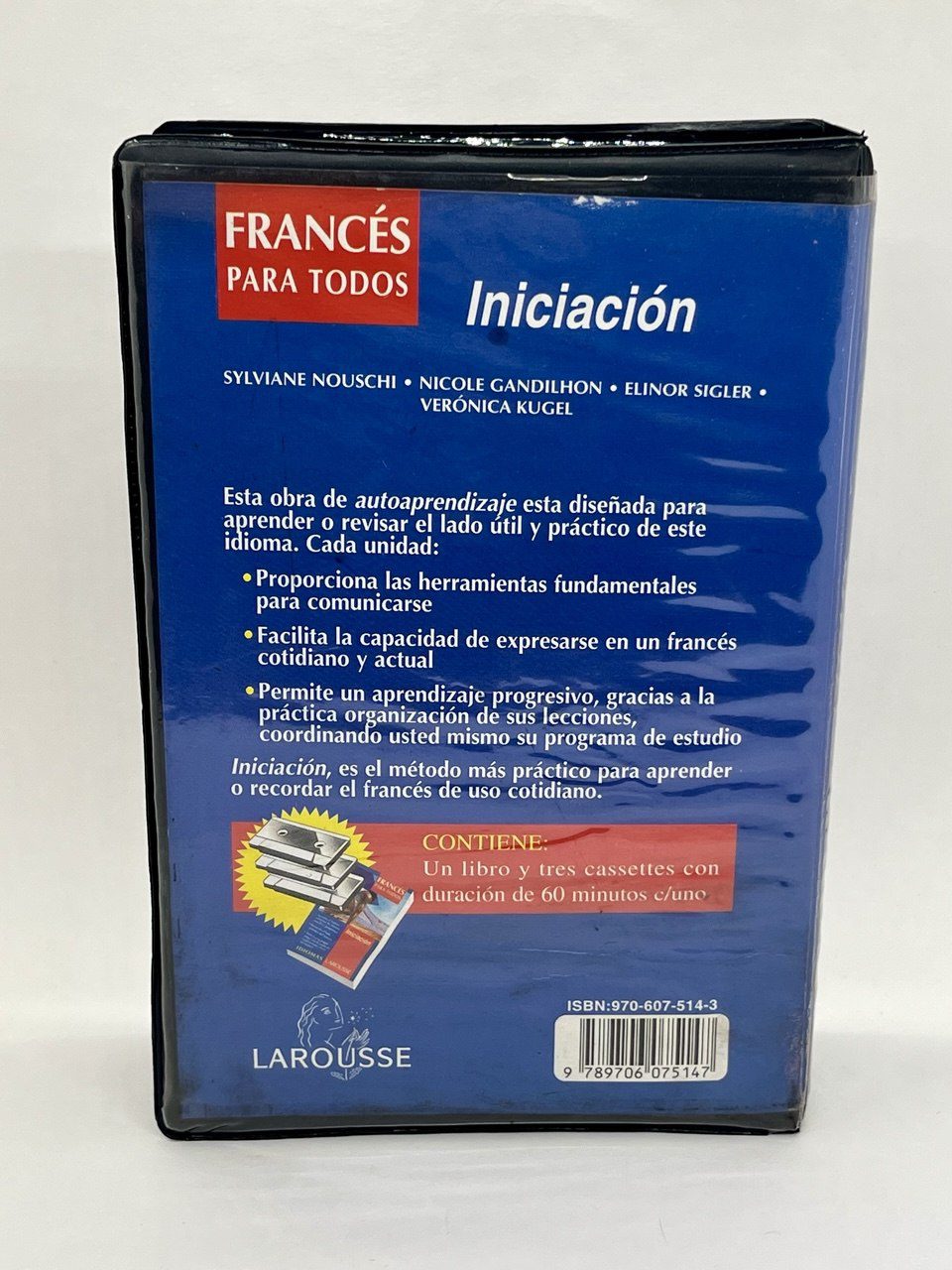 Curso francés Larousse Francés para todos iniciación cassette+ libro vintage - Imagen 3